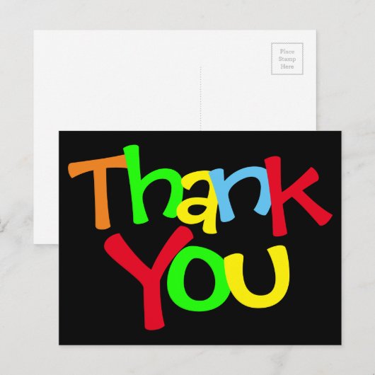 Colorful Bedankt Briefkaart (Voorkant / Achterkant)