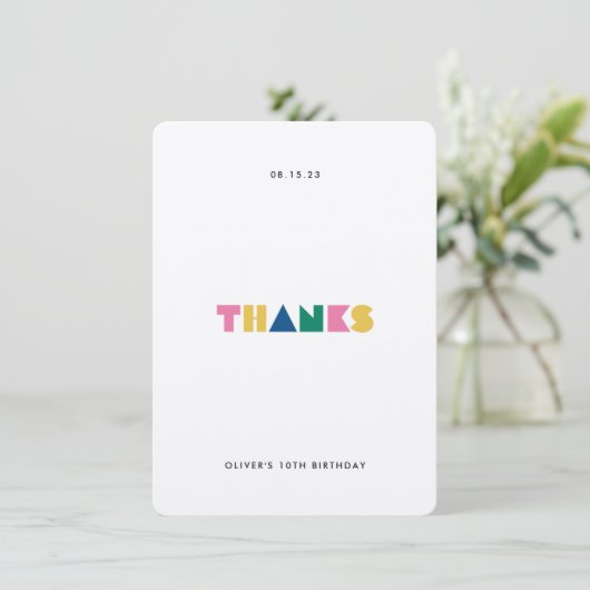 Colorful Bedankt Kinderen van Birthday Party Harte (Staand voorkant)