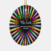 Colorful bedankt leraar grote hartkrayon keramisch ornament (Rechts)