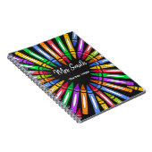 Colorful bedankt leraar grote hartkrayon notitieboek (Rechterzijde)