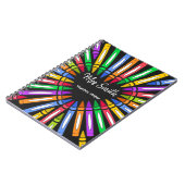 Colorful bedankt leraar grote hartkrayon notitieboek (Linkerzijde)