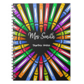 Colorful bedankt leraar grote hartkrayon notitieboek (Voorkant)