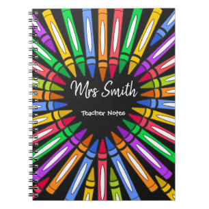 Colorful bedankt leraar grote hartkrayon notitieboek