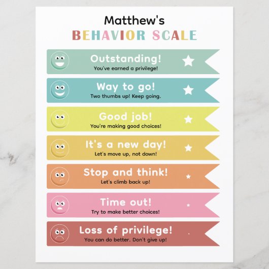 Colorful Behavior Management Chart for Kids (Voorkant)
