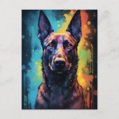 Colorful Belgium Malinois Briefkaart (Voorkant)