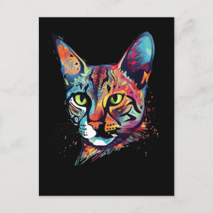 Colorful Bengal cat Briefkaart