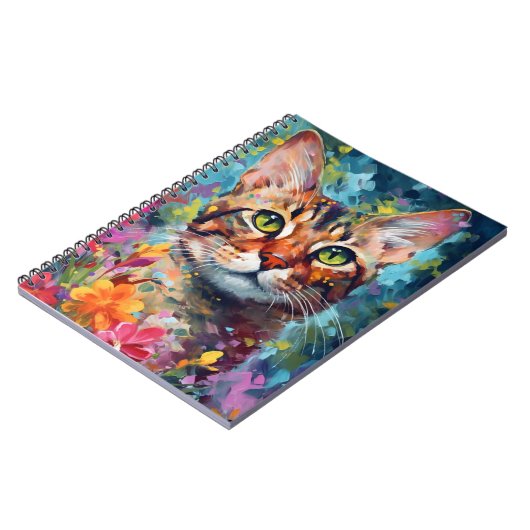 Colorful Bengal cat Notitieboek (Linkerzijde)