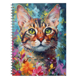 Colorful Bengal cat Notitieboek