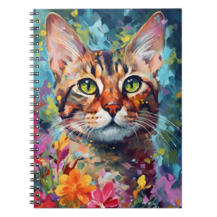 Colorful Bengal cat Notitieboek