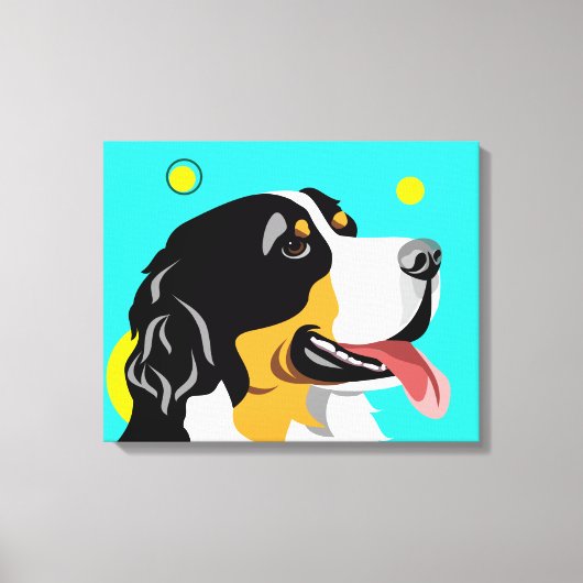 Colorful Bernese Mountain Dog Canvas Afdruk (Voorkant)