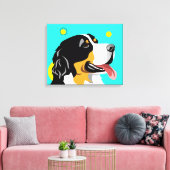 Colorful Bernese Mountain Dog Canvas Afdruk (Insitu (Woonkamer))