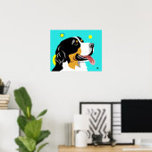 Colorful Bernese Mountain Dog Poster (Thuiskantoor)