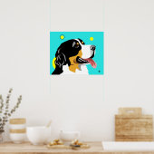 Colorful Bernese Mountain Dog Poster (Keuken)