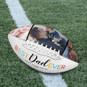 Colorful Best Dad ever Photo Collage American Football
