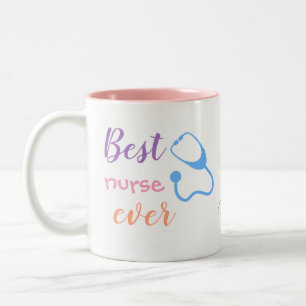 Colorful Best Nurse Mam Ever Tweekleurige Koffiemok