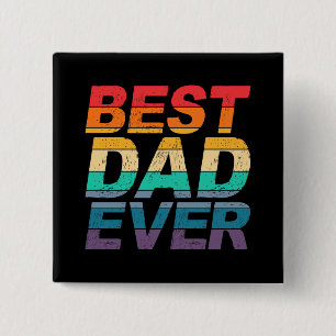 Colorful Best Pap Ever Vaderdag   Pin-Button Vierkante Button 5,1 Cm