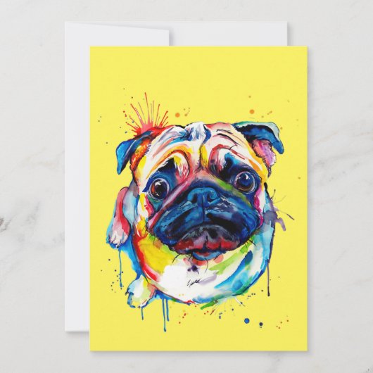Colorful Best Pug Hondenliefhebber ooit Bedankkaart (Voorkant)