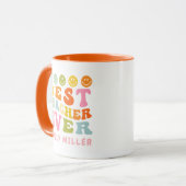 Colorful Best Teacher Ever Custom Name Mok (Voorkant links)