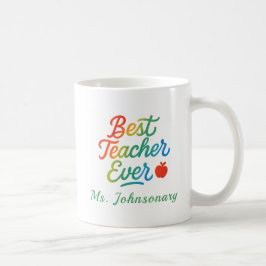 Colorful Best Teacher Ever Typography ft. Apple Koffiemok