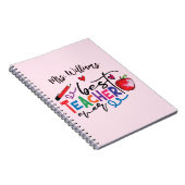 Colorful Best Teacher Ever Typography Notitieboek (Rechterzijde)