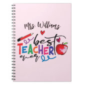 Colorful Best Teacher Ever Typography Notitieboek (Voorkant)