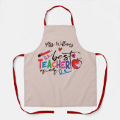 Colorful Best Teacher Ever Typography Schort (Voorkant)