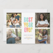 Colorful Best Year ooit Multiple Photo Kerstmis Feestdagenkaart (Voorkant)