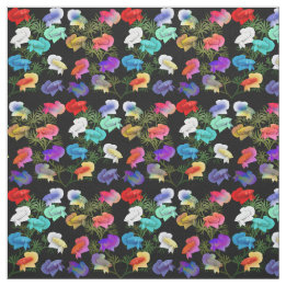 Colorful Betta Aquarium Fish Puma Cotton Fabric. Stof