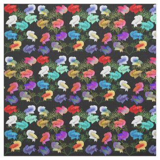Colorful Betta Aquarium Fish Puma Cotton Fabric. Stof