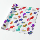 Colorful Betta Aquarium Fish Wrapping Paper Cadeaupapier (Uitgerold)