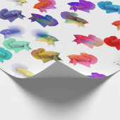 Colorful Betta Aquarium Fish Wrapping Paper Cadeaupapier (Hoek)