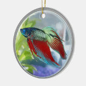 Colorful Betta Fish in een bubbeltje Keramisch Ornament (Links)