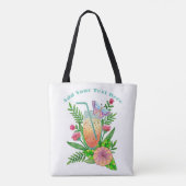 Colorful Beverages, Butterfly en Flowers Tote Bag (Achterkant)