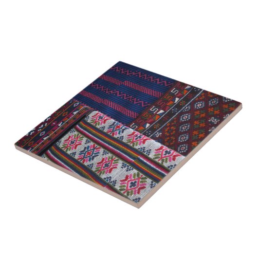 Colorful Bhutan Textiles Tegeltje (Zijkant)