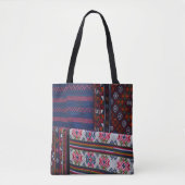 Colorful Bhutan Textiles Tote Bag (Voorkant)