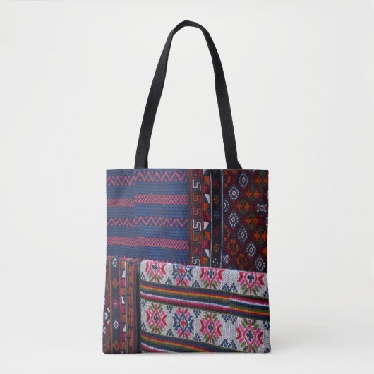 Colorful Bhutan Textiles Tote Bag (Voorkant)