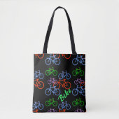 Colorful Bicycle Patroon Tote Bag (Voorkant)