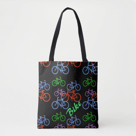 Colorful Bicycle Patroon Tote Bag (Voorkant)