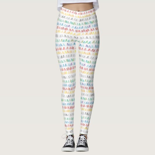 Colorful Bicycle Pattered Leggings (Voorkant)
