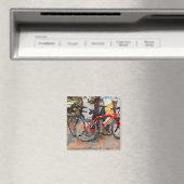 Colorful Bicycles Street Scene Magneet (Insitu (Vaatwasser))