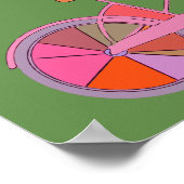 Colorful Bike met Flowers Illustratie Poster (Hoek)