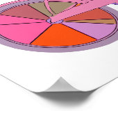 Colorful  Bike met Flowers Illustratie Poster (Hoek)