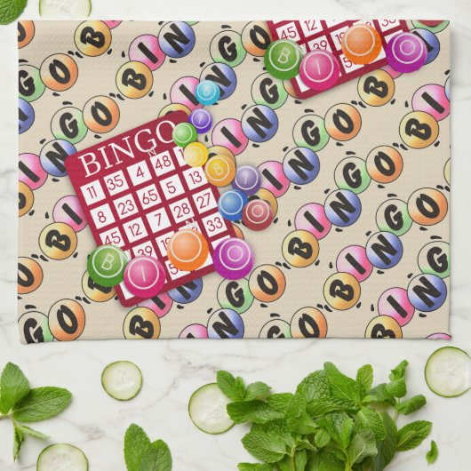 Colorful Bingo Kaarten Theedoek (Gevouwen)