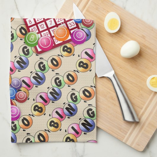 Colorful Bingo Kaarten Theedoek (Quarter Fold)