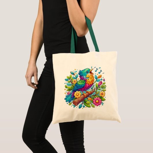 Colorful Bird Design Tote Bag (Voorkant (product))