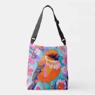 Colorful Bird Floral Crossbody Bag - Cute Nature S Tas