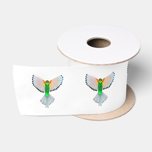 Colorful Bird Flying Satijnen Lint (Spoel)
