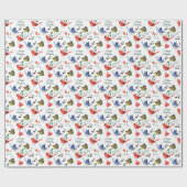 Colorful Bird Music Happy Birthday Cadeaupapier (Vlak)