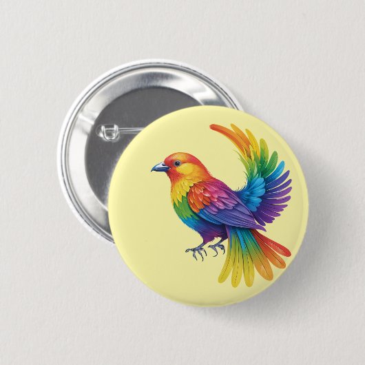 Colorful Bird Ronde Button 5,7 Cm (Voorkant /achterkant)