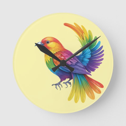 Colorful Bird Ronde Klok (Voorkant)